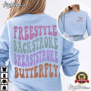 Swim Freestyle Backstroke Breaststroke Butterfly Custom Name T Shirt (4)