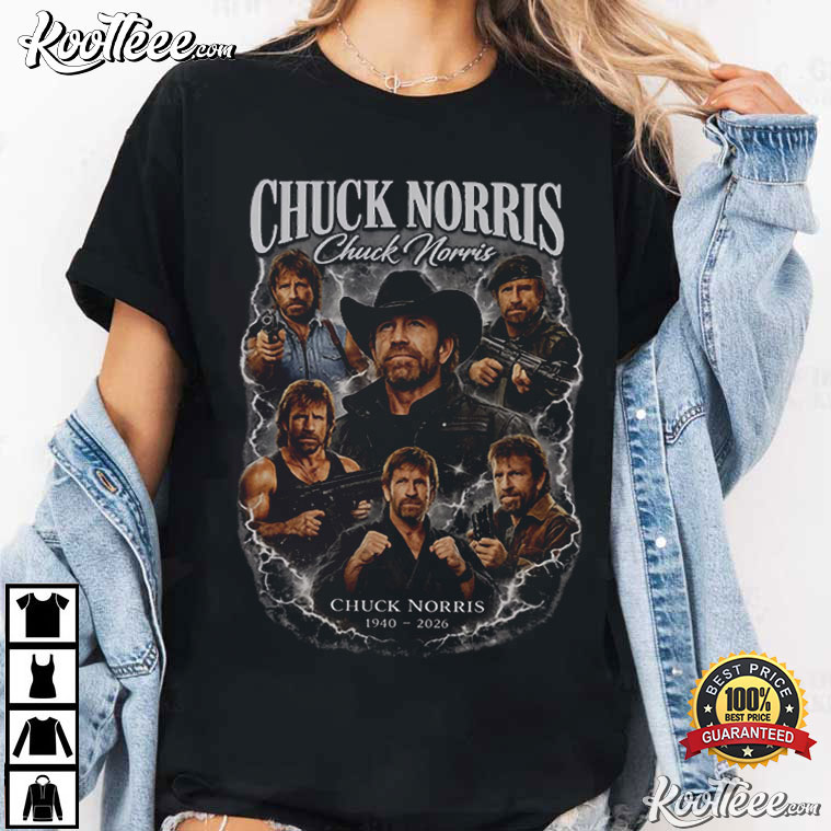 Chuck Norris 1946-2026 Rest In Power Western Legend Patriotic T-Shirt Chuck Norris 1946-2026 Rest In Power Western Legend Patriotic T-Shirt