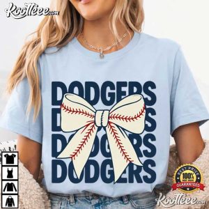 Los Angeles Dodgers Baseball Bow Game Day T Shirt (1)