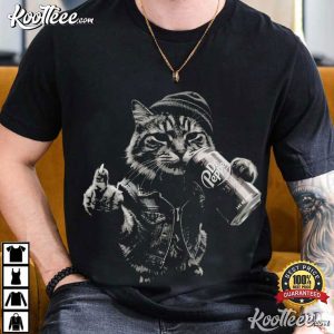 Cat Drinking Pepper Vintage Funny Cat T Shirt (2)