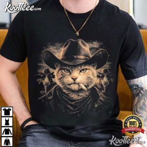 Cowboy Cat Funny Western Meme T Shirt (2)