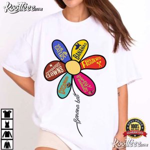 Baseball Daisy Game Day Floral Retro T Shirt (2)