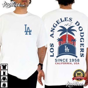 Los Angeles Dodgers Baseball California Sunset T Shirt (4)