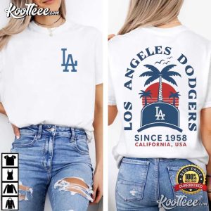 Los Angeles Dodgers Baseball California Sunset T Shirt (3)