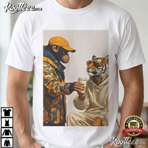 Dapper Animal Chimp Tiger Art T Shirt (4)