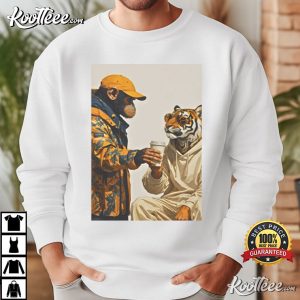 Dapper Animal Chimp Tiger Art T Shirt (2)