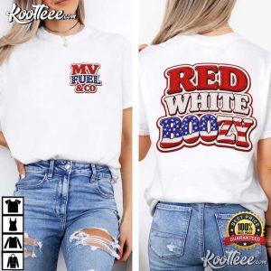 4th Of July Red White And Boozy Patriotic Drinking T Shirt (1)