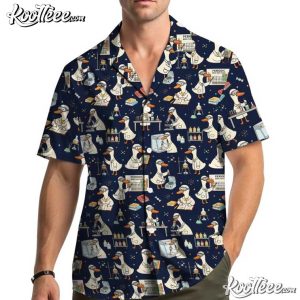 Science Teacher Goose Funny Chemistry Lab Aloha Hawaiian Shirt (1)