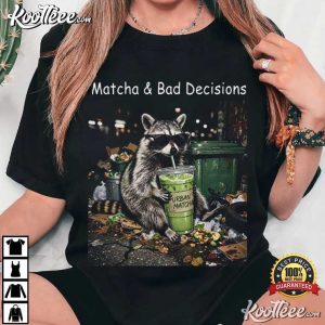 Raccoon Matcha Chaos Aesthetic Meme Funny T Shirt (4)