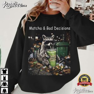 Raccoon Matcha Chaos Aesthetic Meme Funny T Shirt (2)