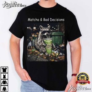 Raccoon Matcha Chaos Aesthetic Meme Funny T Shirt (3)