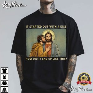 It Was Only A Kiss Jesus And Judas Meme Funny Religious T Shirt (3)