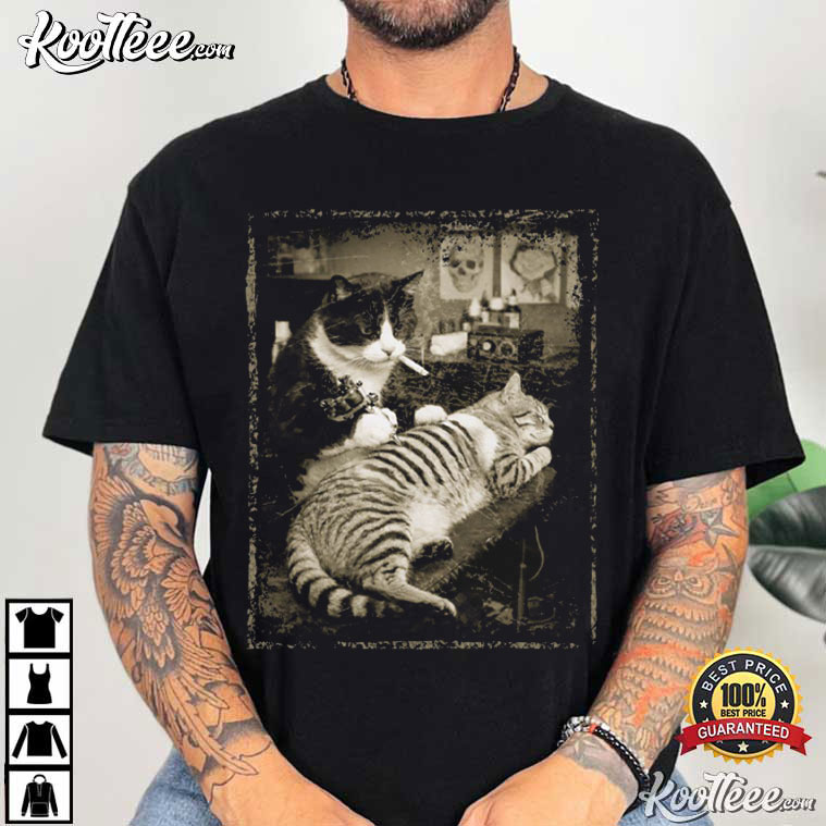 Cat Tattoo Funny Meme Graphic Retro Feline Parody T-Shirt Cat Tattoo Funny Meme Graphic Retro Feline Parody T-Shirt