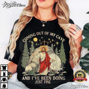 Jesus Coming Out Of My Cave Funny Easter Sunday Religious T Shirt (2)