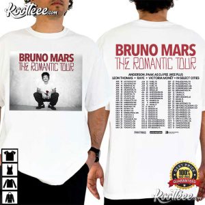 Bruno Mars The Romantic Tour 2026 New Show Added T Shirt (1)