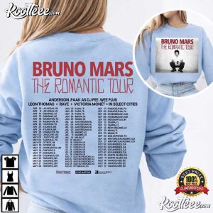 Bruno Mars The Romantic Tour 2026 New Show Added T-Shirt Bruno Mars The Romantic Tour 2026 New Show Added T Shirt (2)