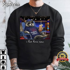 Raccoon I Live Here Now The Last Show With Stephen Colbert 2026 T Shirt (1)