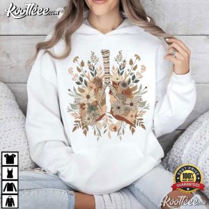 Lung Cancer Awareness Floral Lung Boho Lung T Shirt (4)