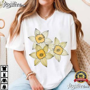 Anti Trump Slightly Subtle Yellow Daffodil Trio Floral Spring T Shirt (1)