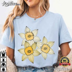 Anti Trump Slightly Subtle Yellow Daffodil Trio Floral Spring T Shirt (3)
