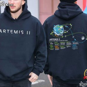 Artemis II NASA Moon Mission Map Space Exploration T Shirt (1)