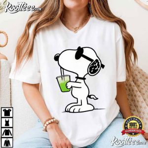 Snoopy Drinking Cartoon Summer Vibes T Shirt (1)