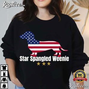 4th Of July Star Spangled Weenie Funny Dachshund Patriotic T Shirt (4)