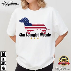 4th Of July Star Spangled Weenie Funny Dachshund Patriotic T Shirt (1)