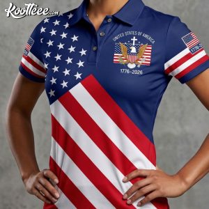 USA 250th Anniversary American Flag 1776–2026 Patriotic Polo Shirt (1)