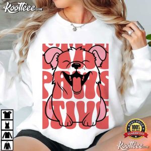 Dog Lover Stay Pawsitive Groovy Cute Puppy T Shirt (3)