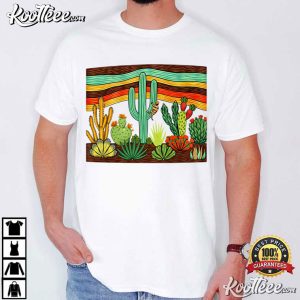 Desert Cactus Southwest Boho Western T Shirt (1)