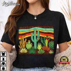 Desert Cactus Southwest Boho Western T Shirt (2)