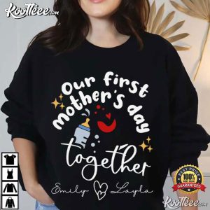 Our First Mothers Day Custom Mom Baby Matching T Shirt (1)