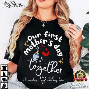 Our First Mothers Day Custom Mom Baby Matching T Shirt (2)
