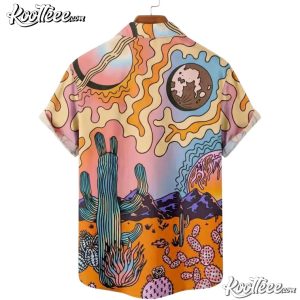 Psychedelic Desert Retro Cactus Boho Art Hawaiian Shirt (1)