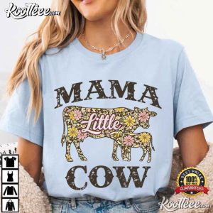 Western Mama Cow Floral Leopard Country T Shirt (4)
