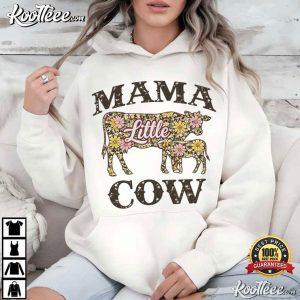 Western Mama Cow Floral Leopard Country T Shirt (1)