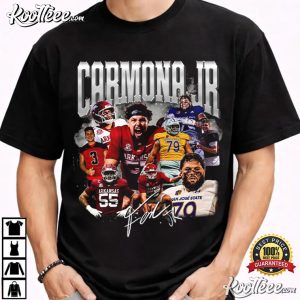 Arkansas Razorbacks Carmona Jr Football Graphic T Shirt (1)