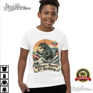 Japanese Art Kids Godzilla Roaring 8th Birthday Personazlied T Shirt (4)