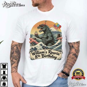 Japanese Art Kids Godzilla Roaring 8th Birthday Personazlied T Shirt (1)