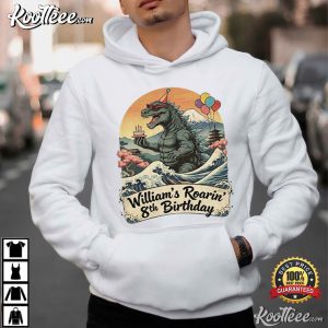Japanese Art Kids Godzilla Roaring 8th Birthday Personazlied T Shirt (2)