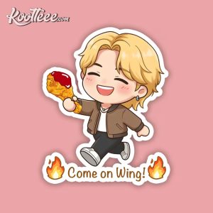 Come On Wing Jimin Chicken Wing Kpop Sticker