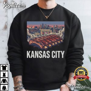 Kansas City Missouri BBQ Ribs Skyline T Shirt (4)