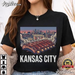 Kansas City Missouri BBQ Ribs Skyline T Shirt (2)