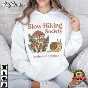 Slow Hiking Society Mushroom Funny Snail T Shirt (4)