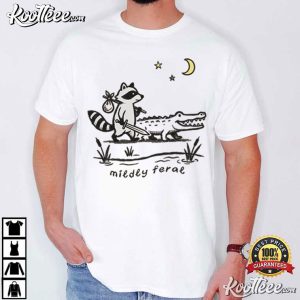 Mildly Feral Raccoon And Alligator Sarcastic Weird Funny T Shirt (1)