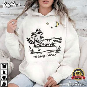 Mildly Feral Raccoon And Alligator Sarcastic Weird Funny T Shirt (2)