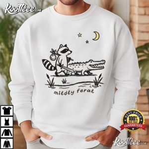 Mildly Feral Raccoon And Alligator Sarcastic Weird Funny T Shirt (3)