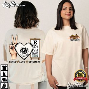 Peace Love Optometry Custom Name Eye Doctor T Shirt (2)