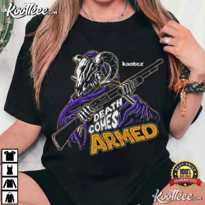 Death Comes Armed Grim Reaper Gun T Shirt (4)